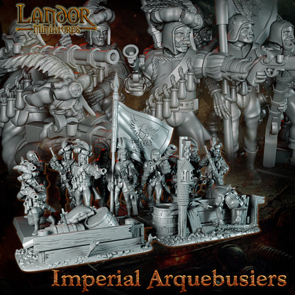 Imperial Arquebusiers – Landor Miniatures 3D Printed Miniature (32mm) - image 3