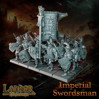 Imperial Swordsmen – Landor Miniatures 3D Printed Miniature (32mm) - image 1