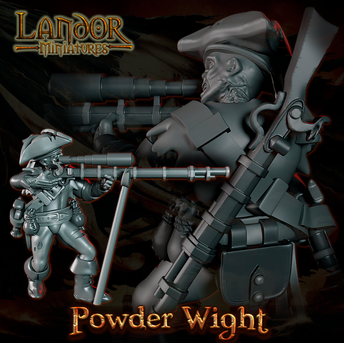Powder Wight – Landor Miniatures 3D Printed Miniature (32mm) - image 1