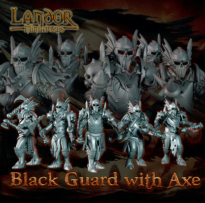 Black Guard with Axe – Landor Miniatures 3D Printed Miniature (32mm) - image 1