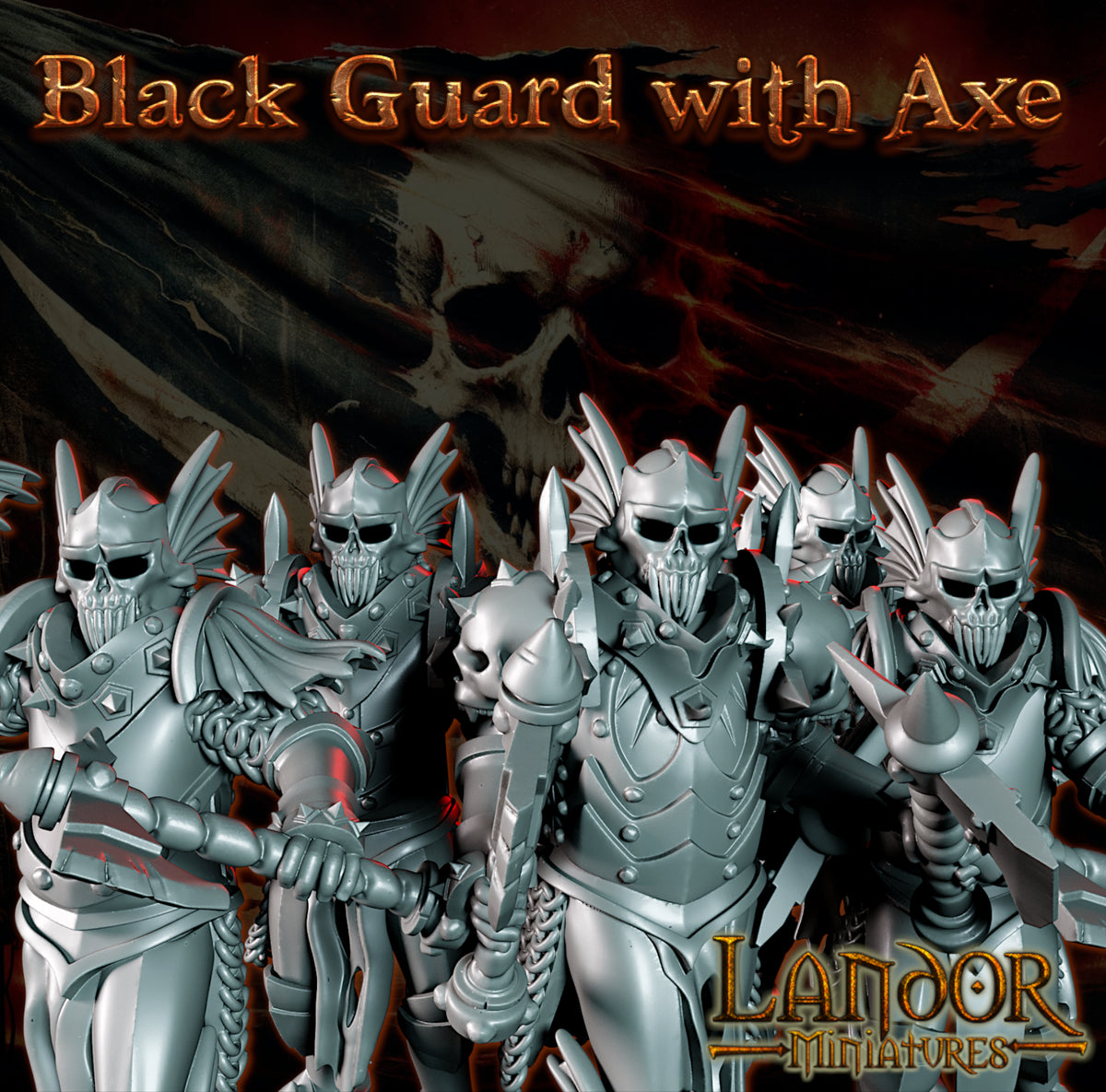 Black Guard with Axe – Landor Miniatures 3D Printed Miniature (32mm) - image 2