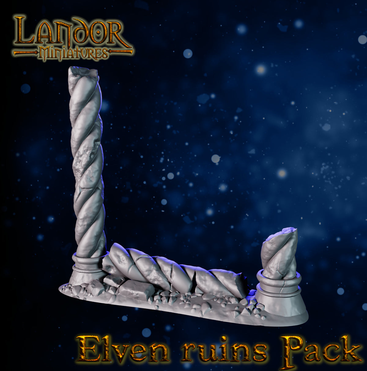 Elven Ruins – Landor Miniatures 3D Printed Miniature (32mm) - image 3