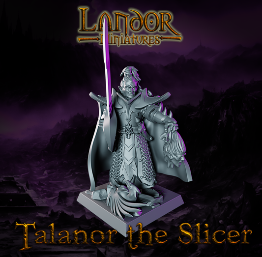 Talanor the Slicer – Landor Miniatures 3D Printed Miniature (25mm) - image 1