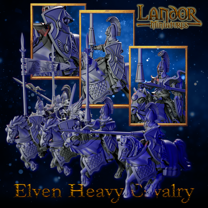Elven Heavy Cavalry – Landor Miniatures 3D Printed Miniature (32mm) - image 4