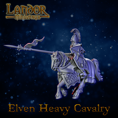 Elven Heavy Cavalry – Landor Miniatures 3D Printed Miniature (32mm) - image 2