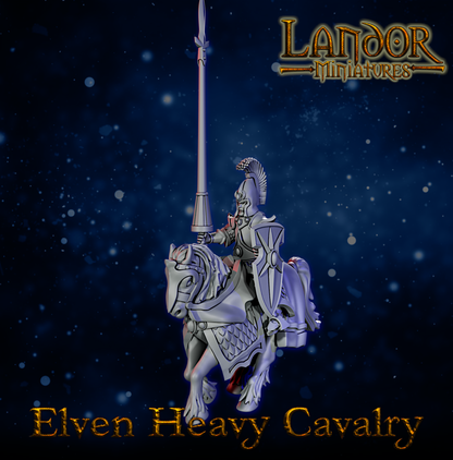 Elven Heavy Cavalry – Landor Miniatures 3D Printed Miniature (32mm) - image 5
