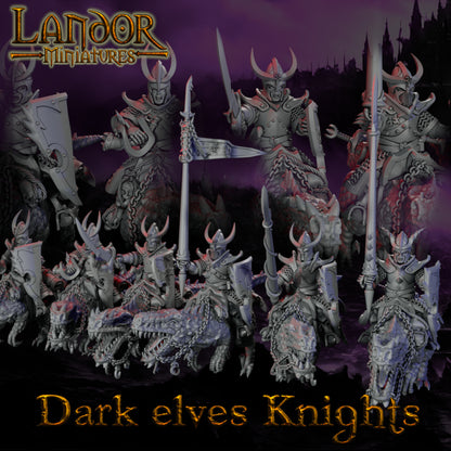 Dark elves Knights – Landor Miniatures 3D Printed Miniature (32mm) - image 3