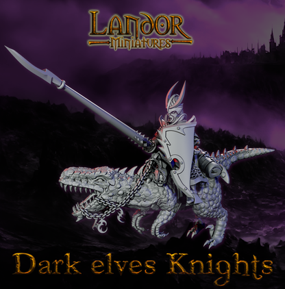 Dark elves Knights – Landor Miniatures 3D Printed Miniature (32mm) - image 5