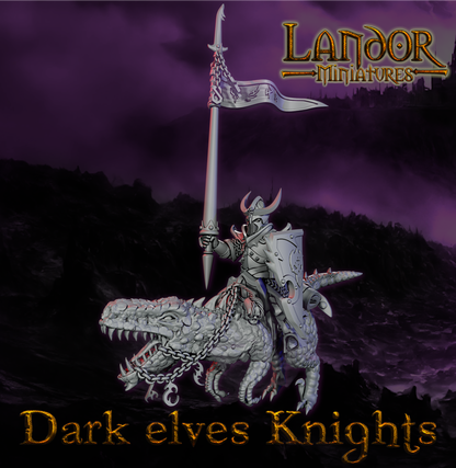 Dark elves Knights – Landor Miniatures 3D Printed Miniature (32mm) - image 6