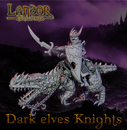 Dark elves Knights – Landor Miniatures 3D Printed Miniature (32mm) - image 7