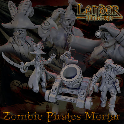 Zombie Pirates Mortar – Landor Miniatures 3D Printed Miniature (32mm) - image 4