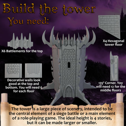 Dark Elves Tower – Landor Miniatures 3D Printed Miniature (32mm) - image 2