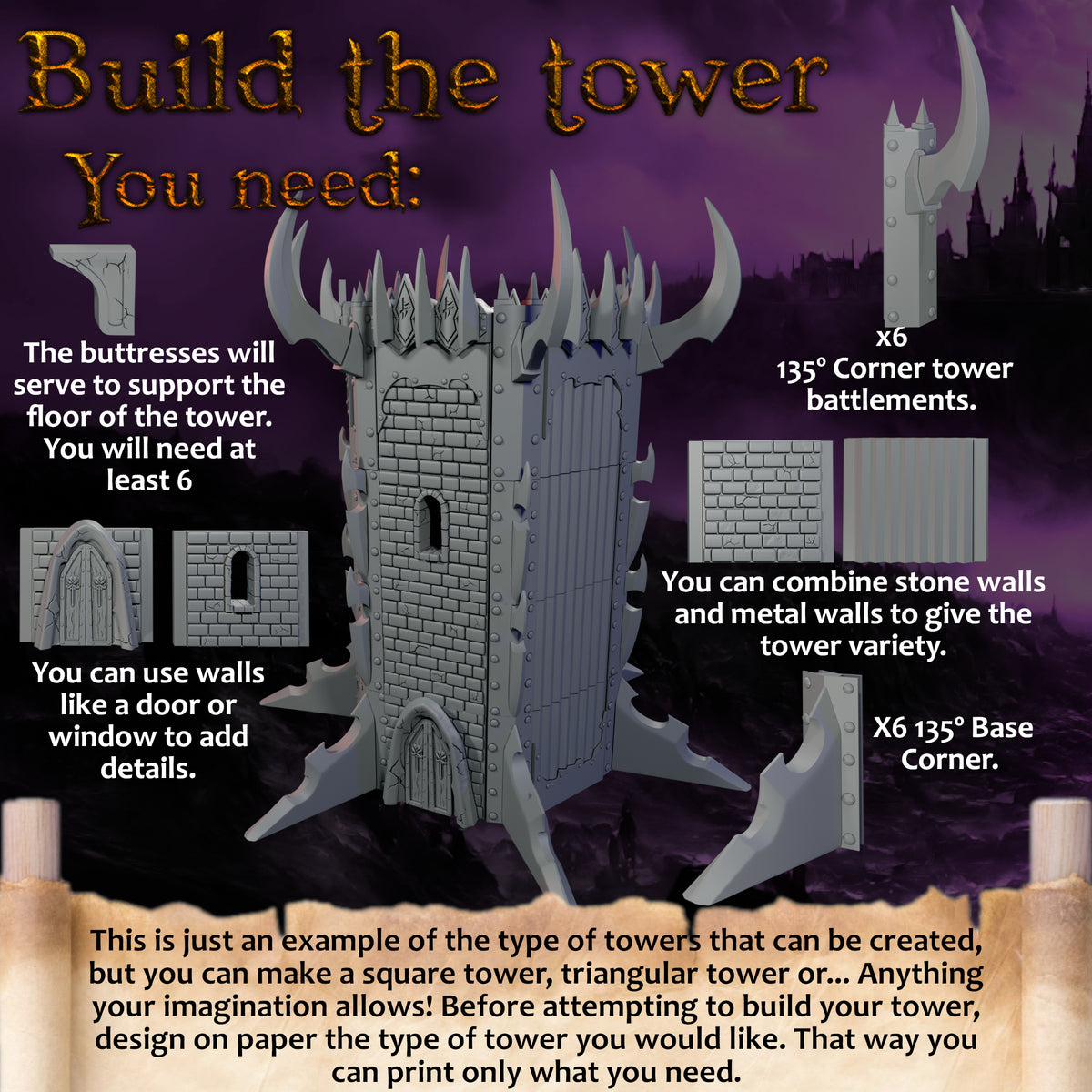 Dark Elves Tower – Landor Miniatures 3D Printed Miniature (32mm) - image 3