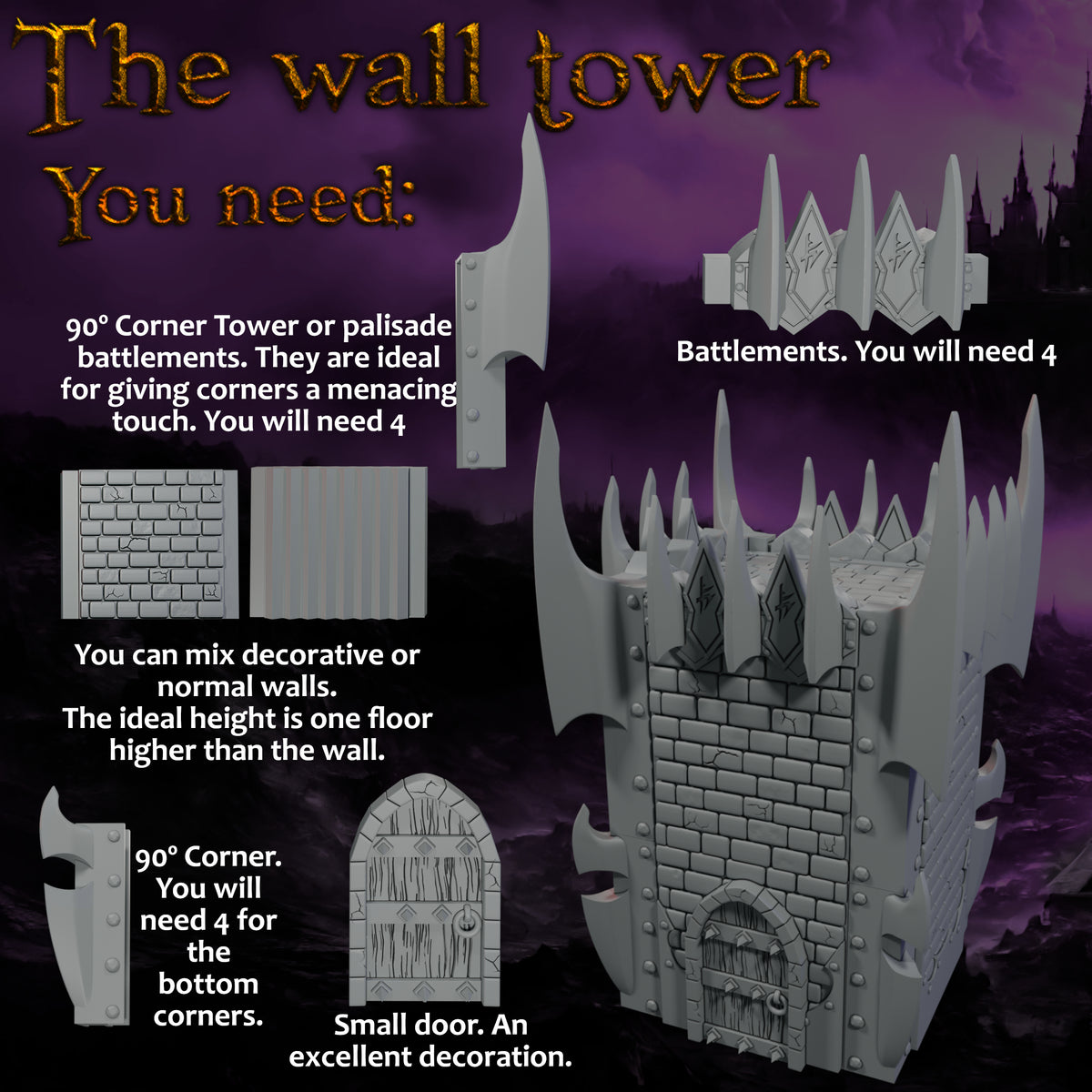 Dark Elves Tower – Landor Miniatures 3D Printed Miniature (32mm) - image 1
