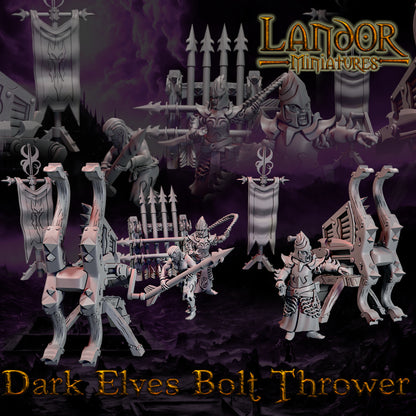 Dark Elves Bolt Thrower – Landor Miniatures 3D Printed Miniature (32mm) - image 1