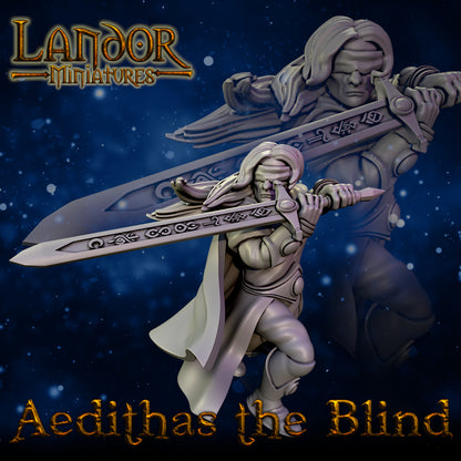 Aedithas the Blind – Landor Miniatures 3D Printed Miniature (32mm) - image 1