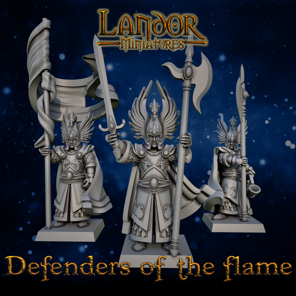 Defenders of the Flame – Landor Miniatures 3D Printed Miniature (32mm) - image 1
