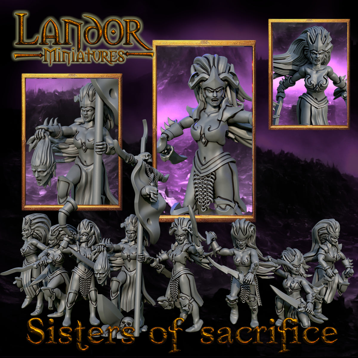 Sisters of Sacrifice – Landor Miniatures 3D Printed Miniature (32mm) - image 2
