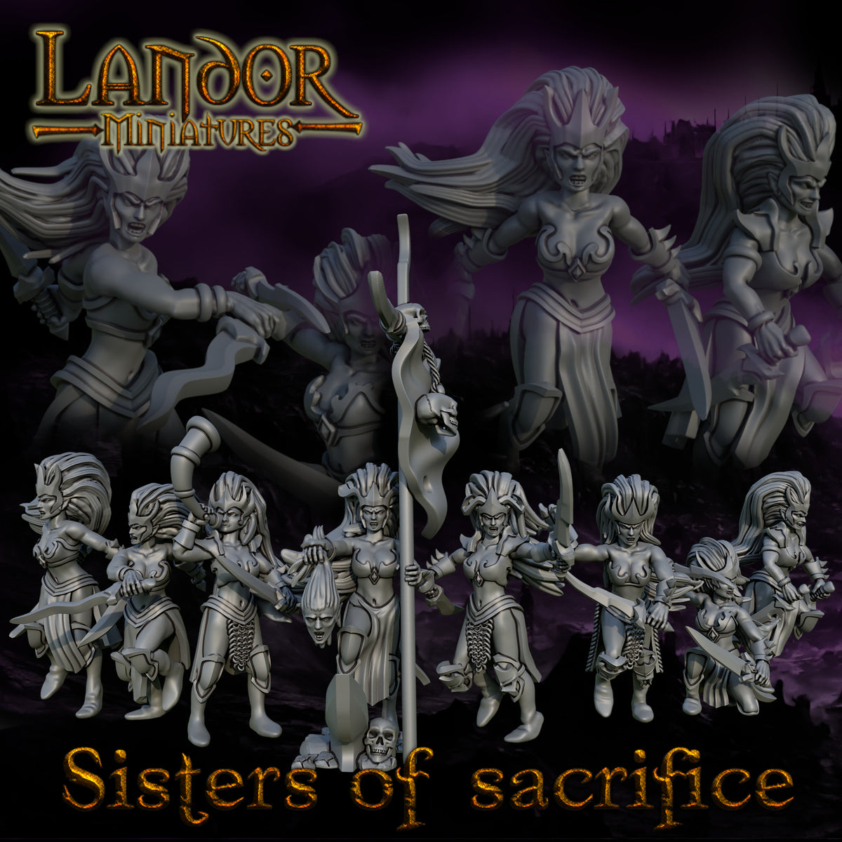 Sisters of Sacrifice – Landor Miniatures 3D Printed Miniature (32mm) - image 1
