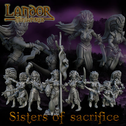 Sisters of Sacrifice – Landor Miniatures 3D Printed Miniature (32mm) - image 1