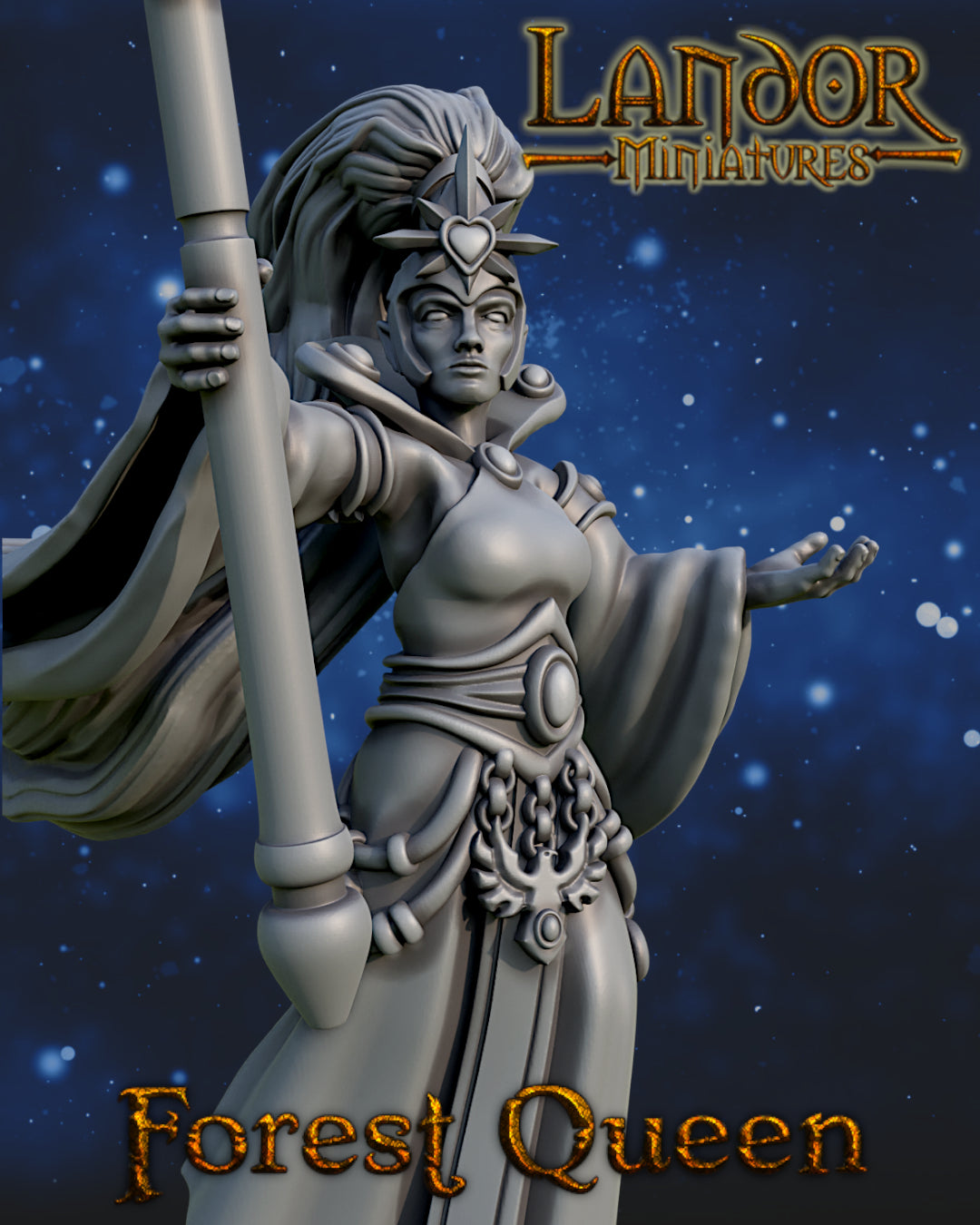 Forest Queen – Landor Miniatures 3D Printed Miniature (32mm) - image 2