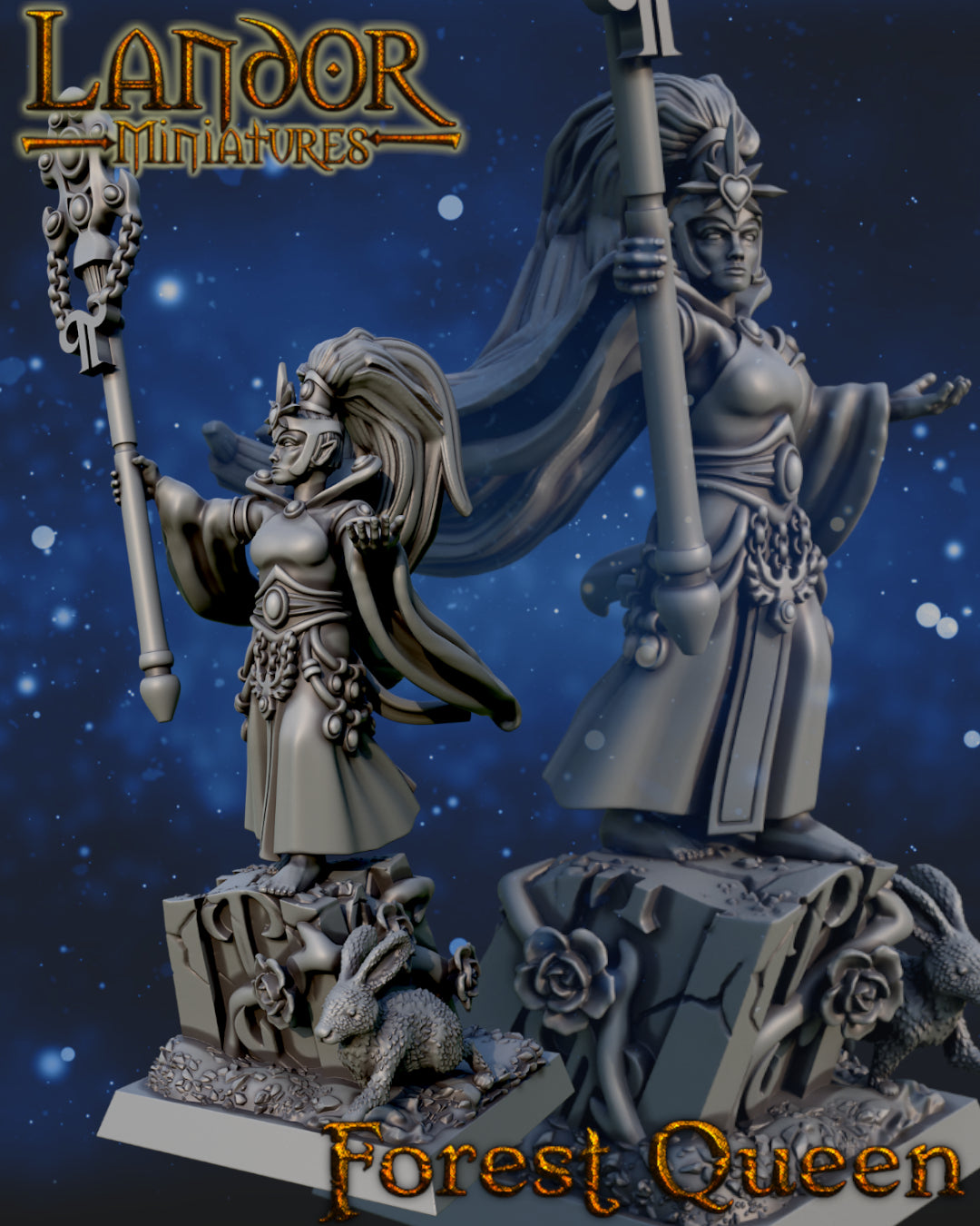 Forest Queen – Landor Miniatures 3D Printed Miniature (32mm) - image 6