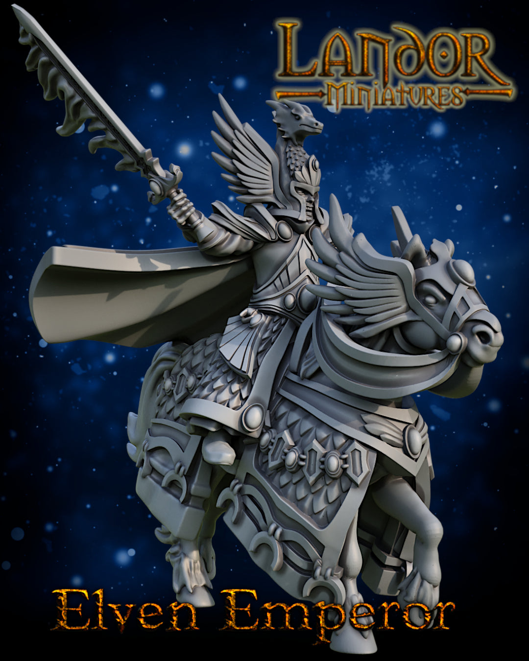Great Elven Emperor – Landor Miniatures 3D Printed Miniature (32mm) - image 4