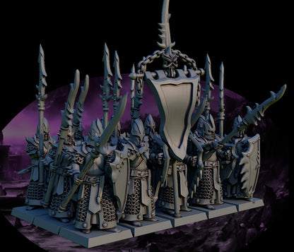 Dark elves Spearmen – Landor Miniatures 3D Printed Miniature (32mm) - image 1