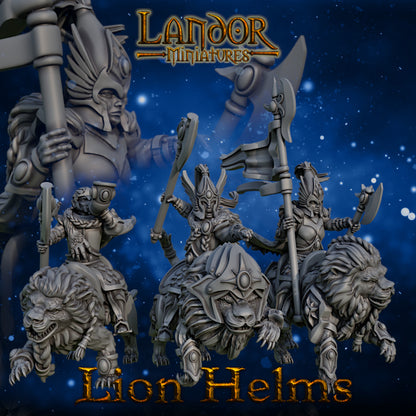 Lion Helms – Landor Miniatures 3D Printed Miniature (32mm) - image 1