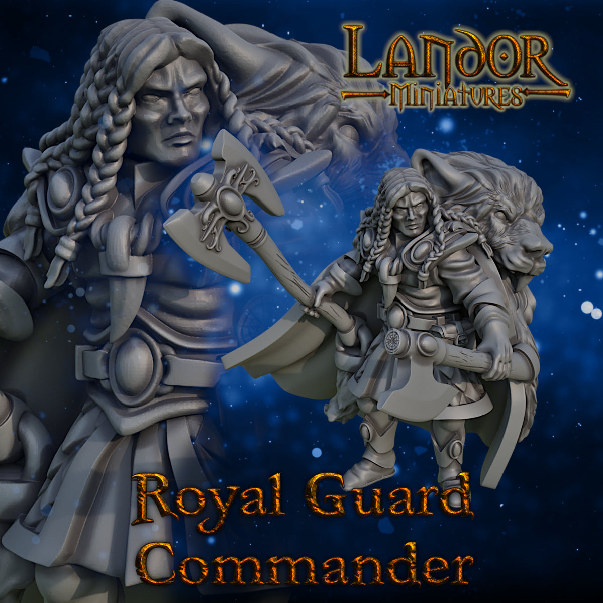 Royal Guard Commander – Landor Miniatures 3D Printed Miniature (32mm) - image 5