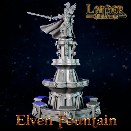 Elven Fountain – Landor Miniatures 3D Printed Miniature (32mm) - image 1