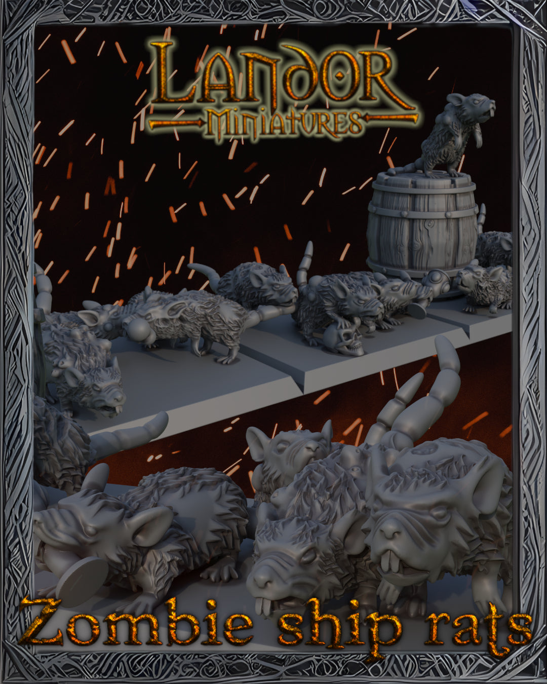 Zombie Ship Rats – Landor Miniatures 3D Printed Miniature (32mm) - image 5