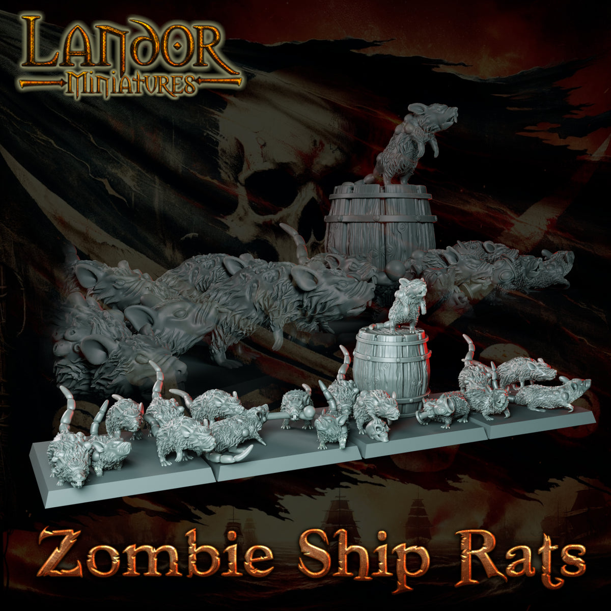 Zombie Ship Rats – Landor Miniatures 3D Printed Miniature (32mm) - image 6