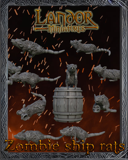Zombie Ship Rats – Landor Miniatures 3D Printed Miniature (32mm) - image 4