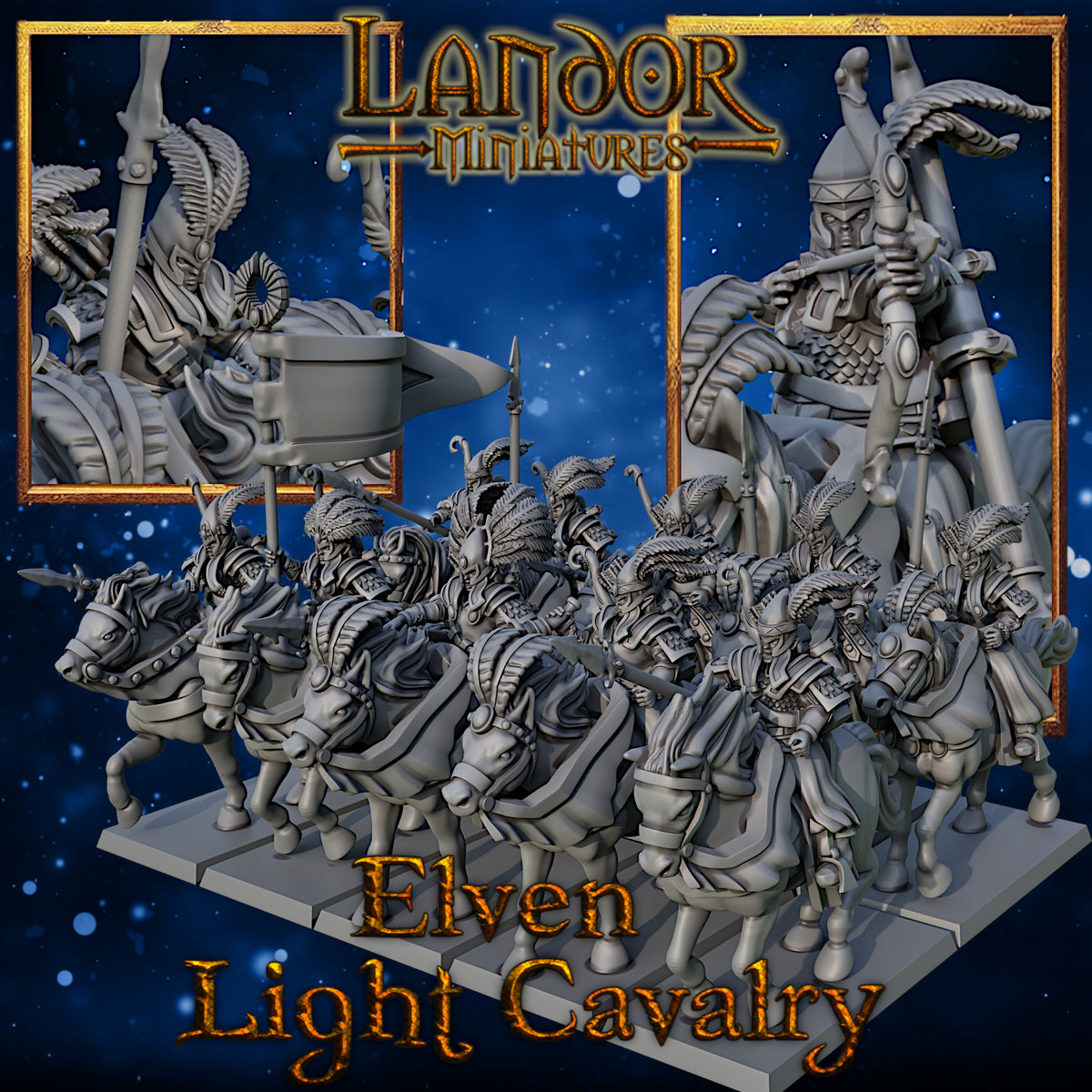 Elven Light Cavalry – Landor Miniatures 3D Printed Miniature (32mm) - image 12
