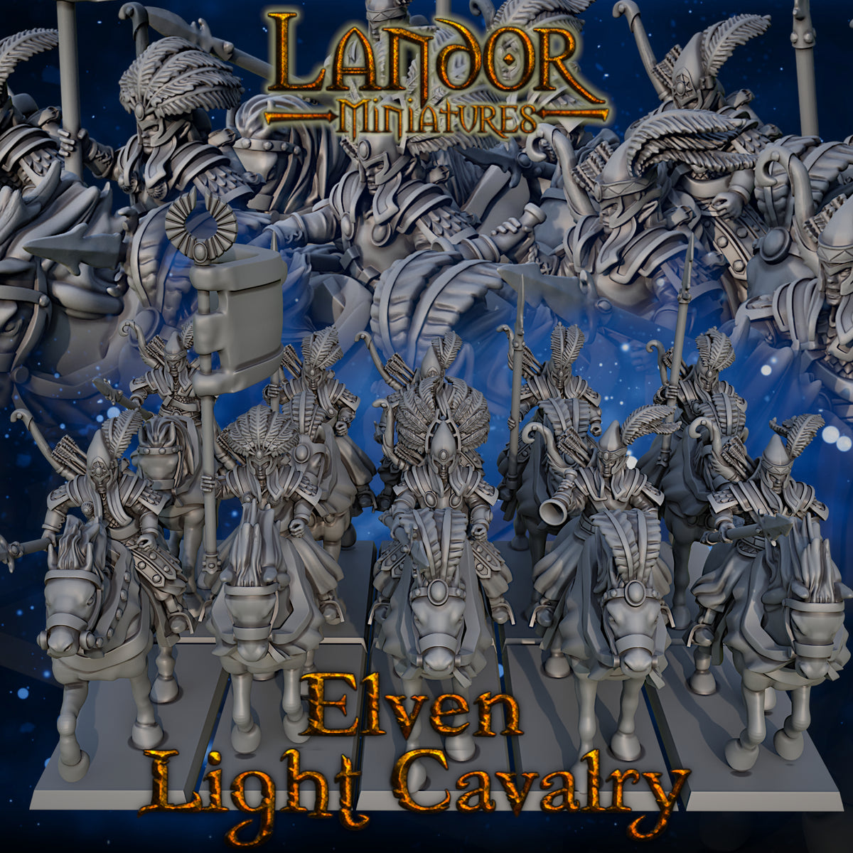 Elven Light Cavalry – Landor Miniatures 3D Printed Miniature (32mm) - image 11