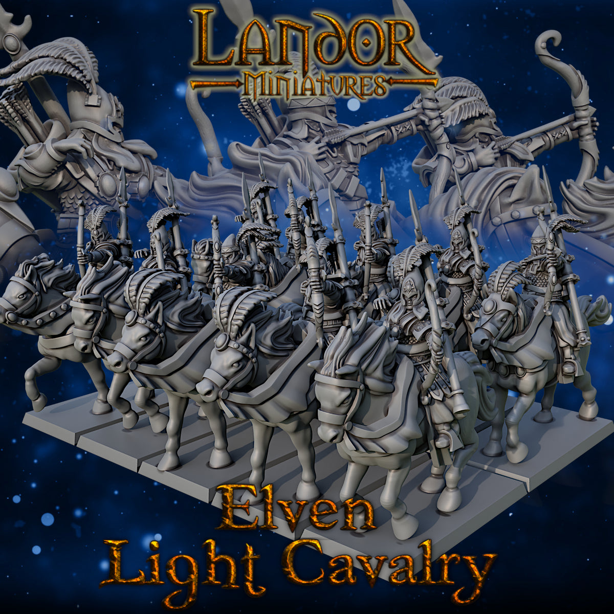 Elven Light Cavalry – Landor Miniatures 3D Printed Miniature (32mm) - image 9