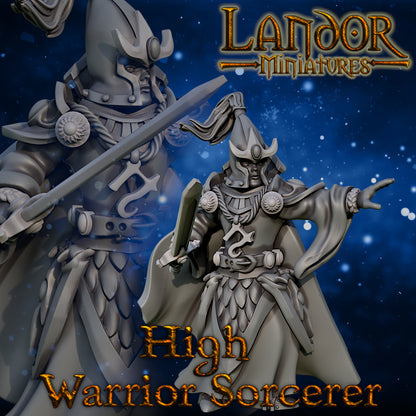 High warrior sorcerer – Landor Miniatures 3D Printed Miniature (32mm) - image 2