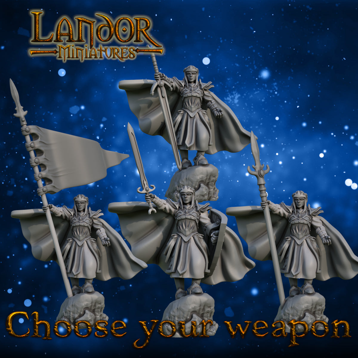 Elven Princess – Landor Miniatures 3D Printed Miniature (32mm) - image 7