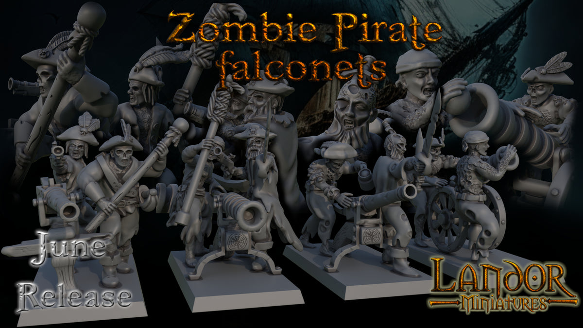 Zombie Pirates Falconets – Landor Miniatures 3D Printed Miniature (32mm) - image 8