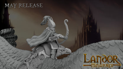 Hero on giant eagle – Landor Miniatures 3D Printed Miniature (32mm) - image 5