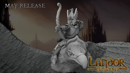 Hero on giant eagle – Landor Miniatures 3D Printed Miniature (32mm) - image 7