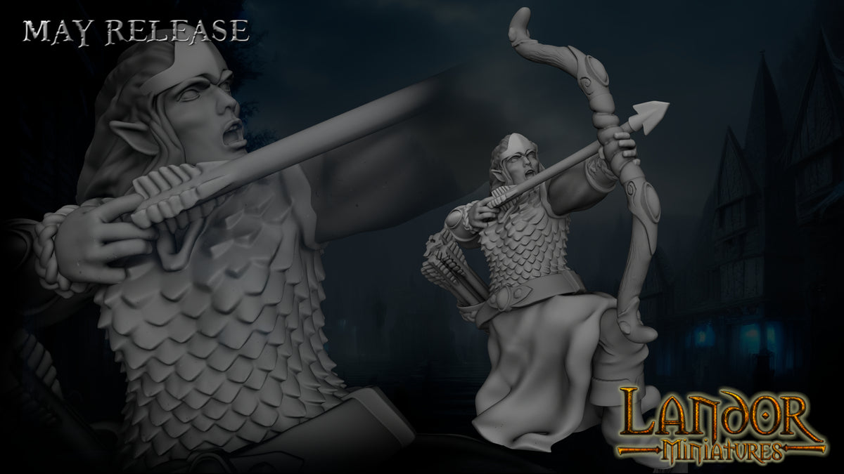 Elven archers – Landor Miniatures 3D Printed Miniature (32mm) - image 5