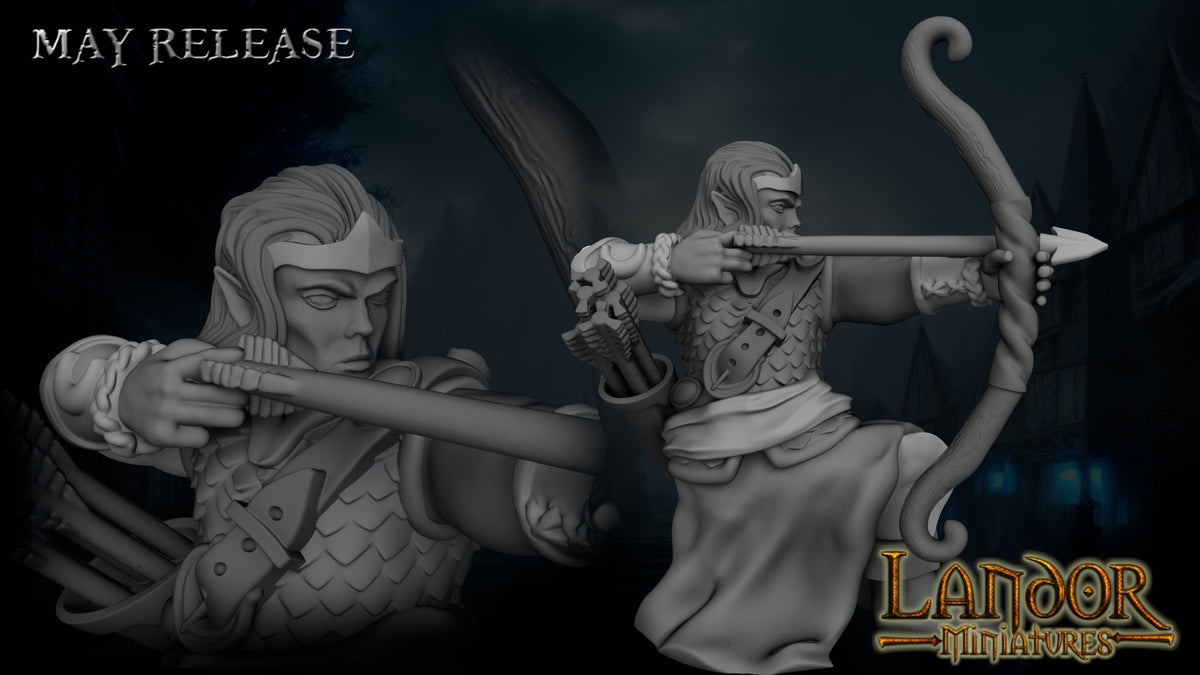 Elven archers – Landor Miniatures 3D Printed Miniature (32mm) - image 9