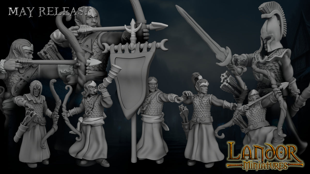 Elven archers – Landor Miniatures 3D Printed Miniature (32mm) - image 14