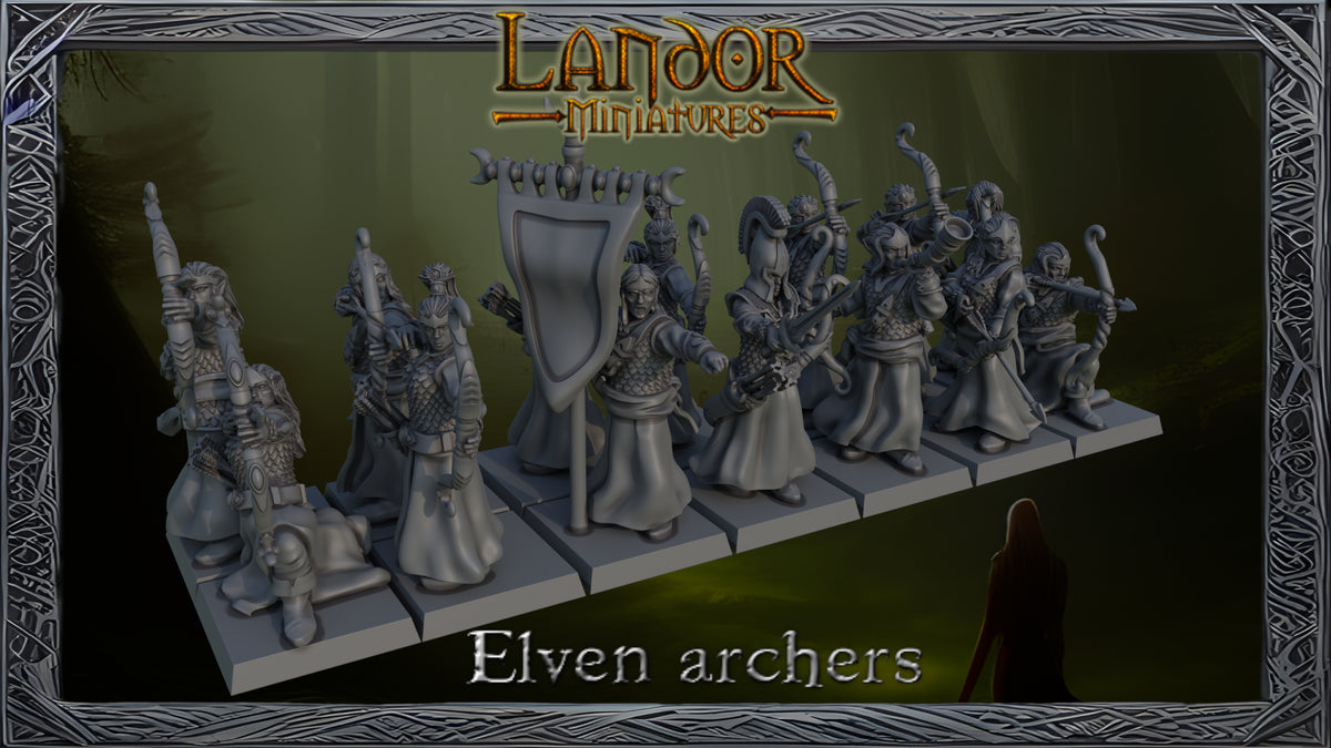 Elven archers – Landor Miniatures 3D Printed Miniature (32mm) - image 3