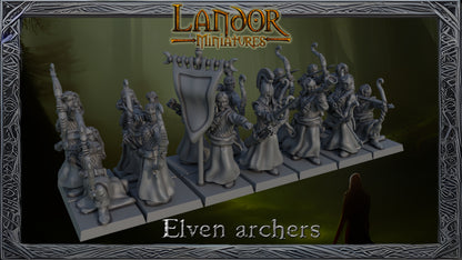 Elven archers – Landor Miniatures 3D Printed Miniature (32mm) - image 3