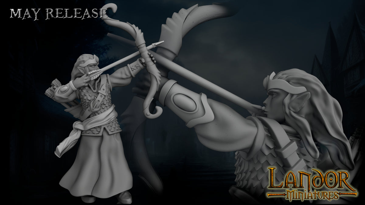 Elven archers – Landor Miniatures 3D Printed Miniature (32mm) - image 4
