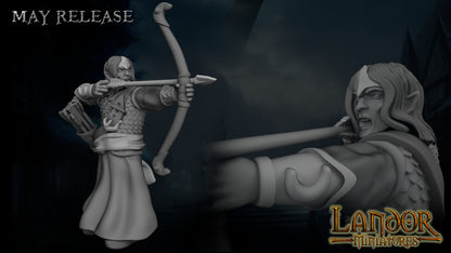 Elven archers – Landor Miniatures 3D Printed Miniature (32mm) - image 2