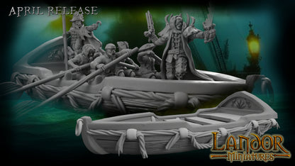 Pirate Rowboat – Landor Miniatures 3D Printed Miniature (32mm) - image 3